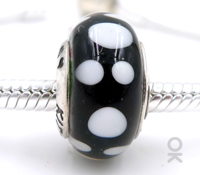 CUSTOM DESIGN BRANDING SILVER CORE GLASS BEAD