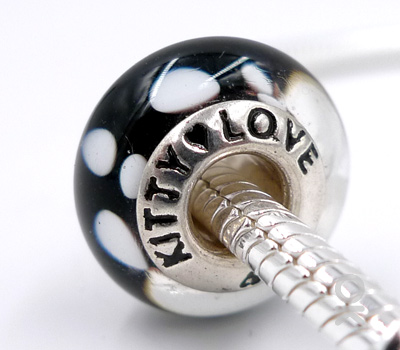 CUSTOM DESIGN BRANDING SILVER CORE GLASS BEAD