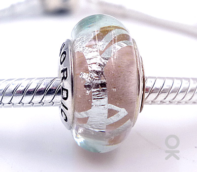 CUSTOM DESIGN BRANDING SILVER CORE GLASS BEAD