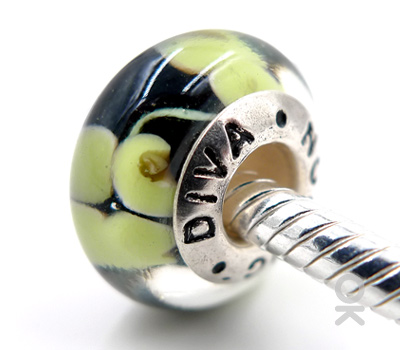 CUSTOM DESIGN BRANDING SILVER CORE GLASS BEAD