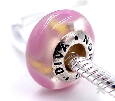 CUSTOM DESIGN BRANDING SILVER CORE GLASS BEAD