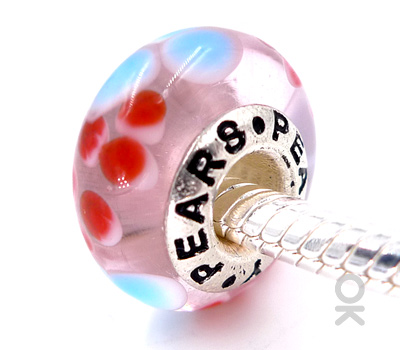 CUSTOM DESIGN BRANDING SILVER CORE GLASS BEAD