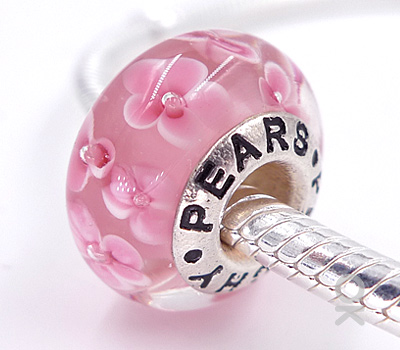 CUSTOM DESIGN BRANDING SILVER CORE GLASS BEAD