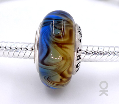 CUSTOM DESIGN BRANDING SILVER CORE GLASS BEAD