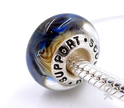 CUSTOM DESIGN BRANDING SILVER CORE GLASS BEAD