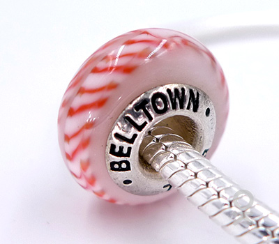 CUSTOM DESIGN BRANDING SILVER CORE GLASS BEAD