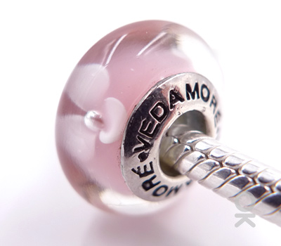 CUSTOM DESIGN BRANDING SILVER CORE GLASS BEAD