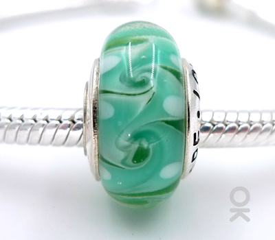 CUSTOM DESIGN BRANDING SILVER CORE GLASS BEAD