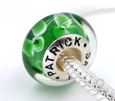 CUSTOM DESIGN BRANDING SILVER CORE GLASS BEAD