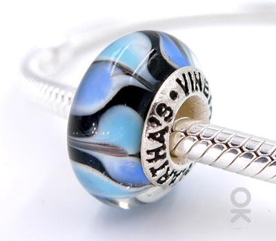 CUSTOM DESIGN BRANDING SILVER CORE GLASS BEAD