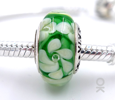 CUSTOM DESIGN BRANDING SILVER CORE GLASS BEAD