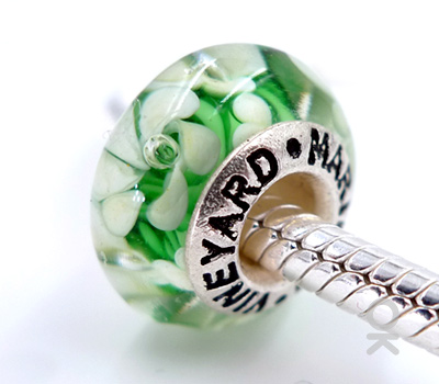 CUSTOM DESIGN BRANDING SILVER CORE GLASS BEAD