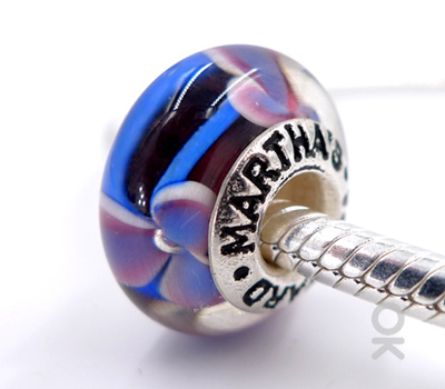 CUSTOM DESIGN BRANDING SILVER CORE GLASS BEAD