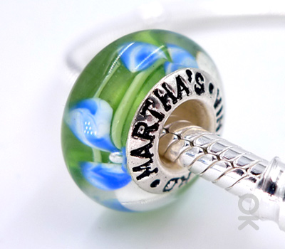 CUSTOM DESIGN BRANDING SILVER CORE GLASS BEAD