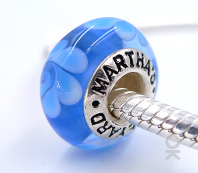 CUSTOM DESIGN BRANDING SILVER CORE GLASS BEAD