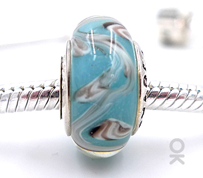 CUSTOM DESIGN BRANDING SILVER CORE GLASS BEAD