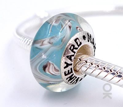 CUSTOM DESIGN BRANDING SILVER CORE GLASS BEAD