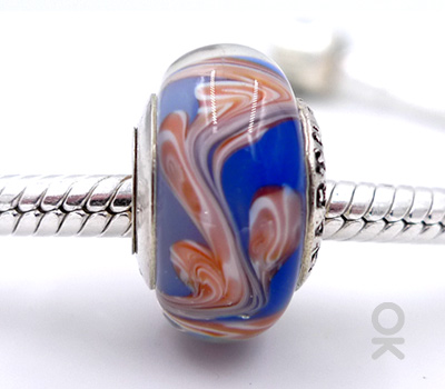 CUSTOM DESIGN BRANDING SILVER CORE GLASS BEAD