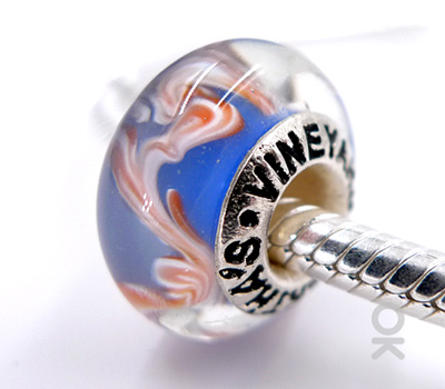 CUSTOM DESIGN BRANDING SILVER CORE GLASS BEAD