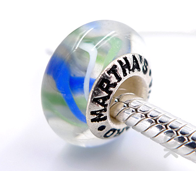 CUSTOM DESIGN BRANDING SILVER CORE GLASS BEAD