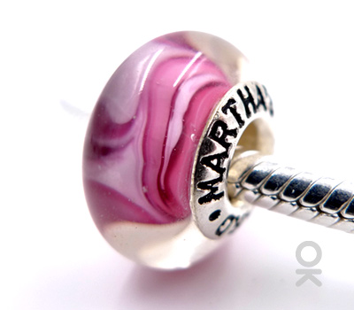 CUSTOM DESIGN BRANDING SILVER CORE GLASS BEAD