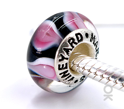 CUSTOM DESIGN BRANDING SILVER CORE GLASS BEAD