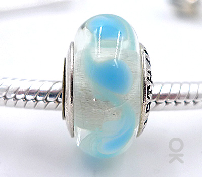 CUSTOM DESIGN BRANDING SILVER CORE GLASS BEAD