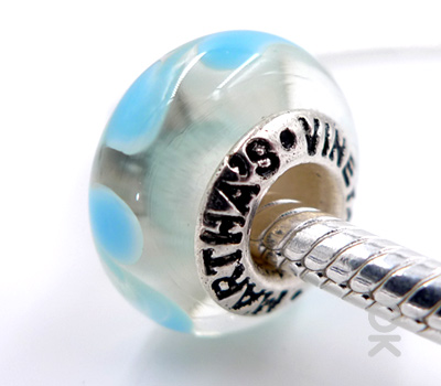 CUSTOM DESIGN BRANDING SILVER CORE GLASS BEAD