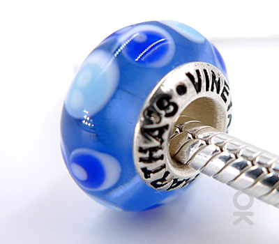 CUSTOM DESIGN BRANDING SILVER CORE GLASS BEAD