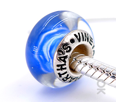 CUSTOM DESIGN BRANDING SILVER CORE GLASS BEAD