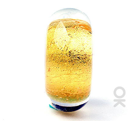 Gold Leaf Design Murano Glass Bead