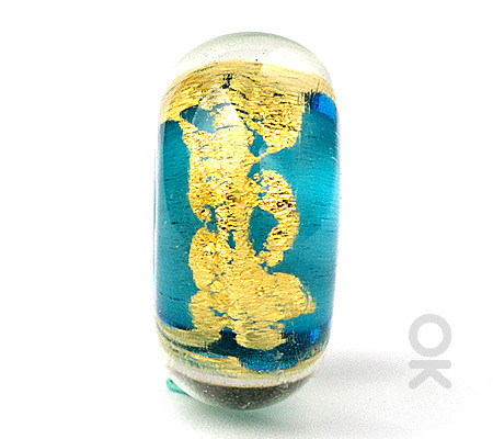 Gold Leaf Design Murano Glass Bead