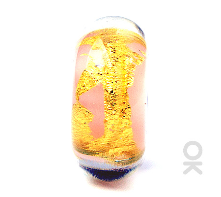 Gold Leaf Design Murano Glass Bead