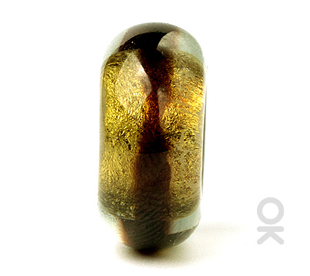 Gold Leaf Design Murano Glass Bead