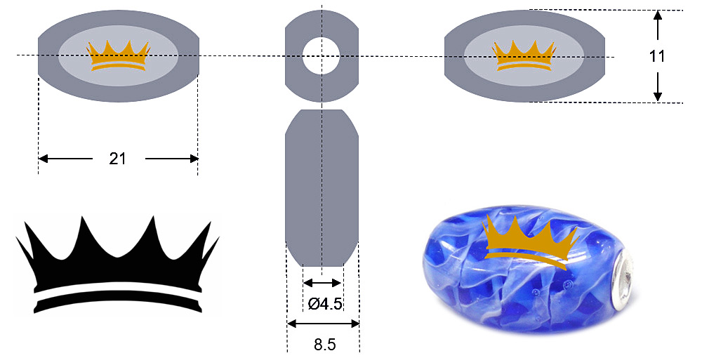 Custom designed silver bead shapes and specific size parameters