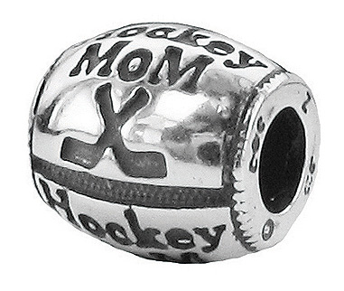 Custom Hockey MOM Design Silver Bead