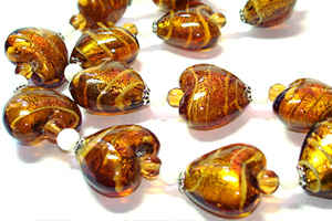 custom heart shape murano glass beads