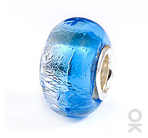 silver foil murano glass bead