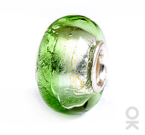 silver foil murano glass bead