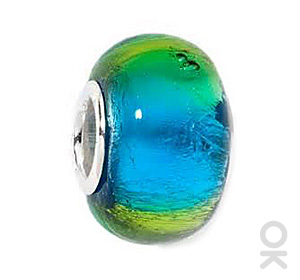 silver foil murano glass bead