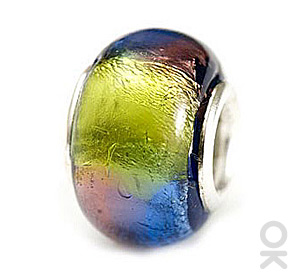 silver foil murano glass bead