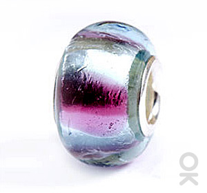 silver foil murano glass bead