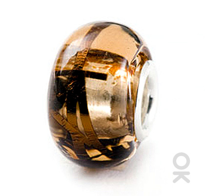 silver foil murano glass bead