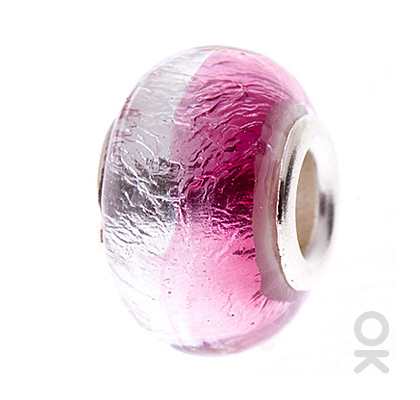 silver foil murano glass bead