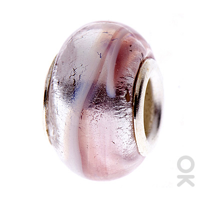 silver foil murano glass bead