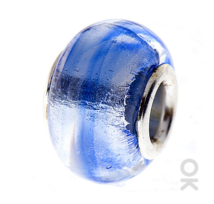 silver foil murano glass bead