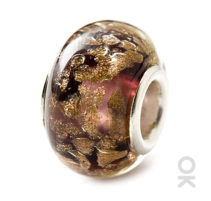 silver foil murano glass bead