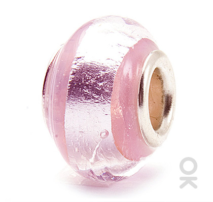 silver foil murano glass bead