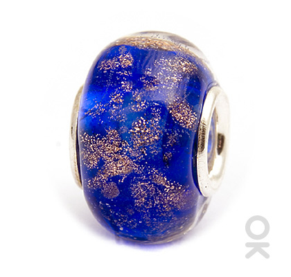 silver foil murano glass bead