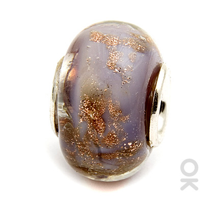 silver foil murano glass bead